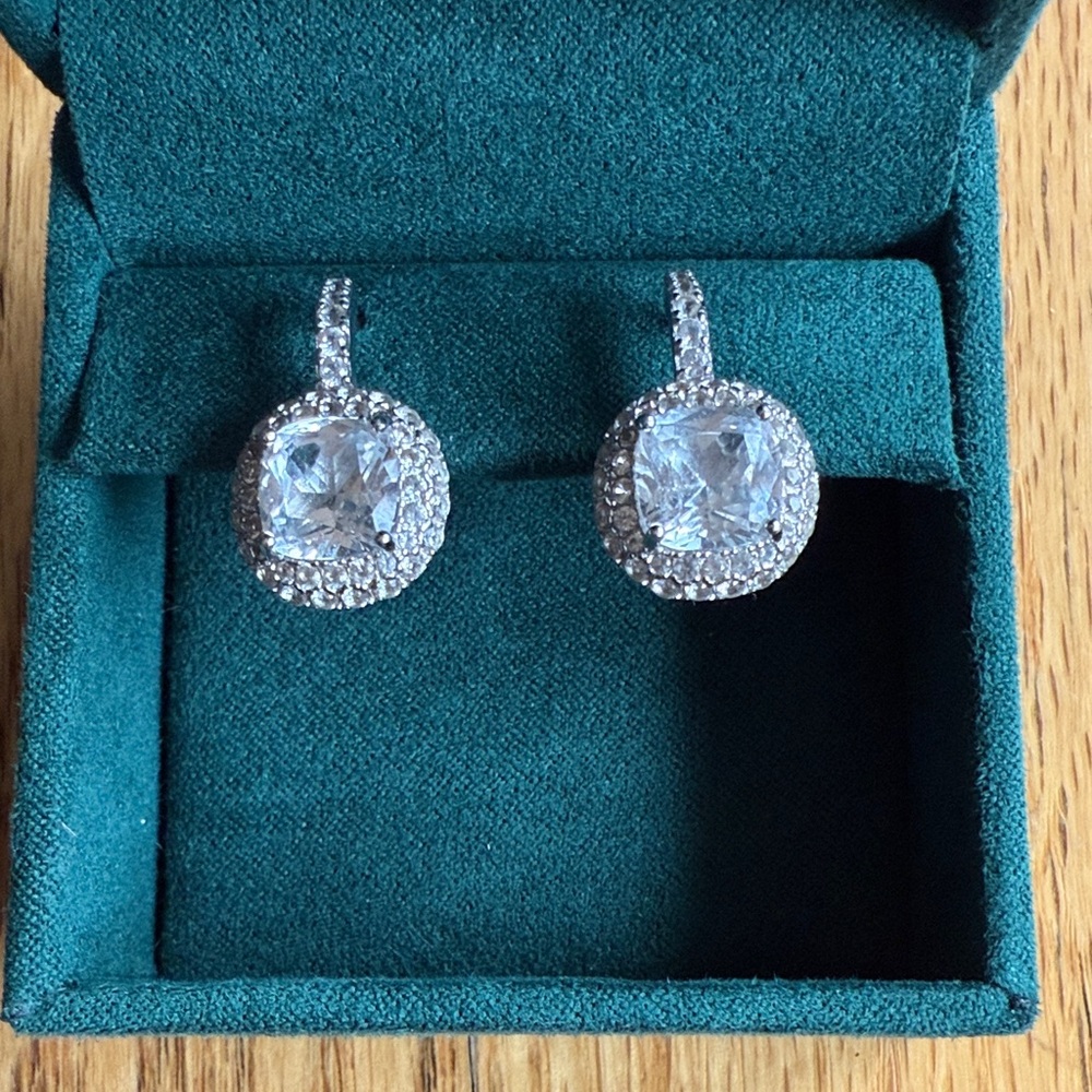Dorsey Moreau White Sapphire and Silver Earrings